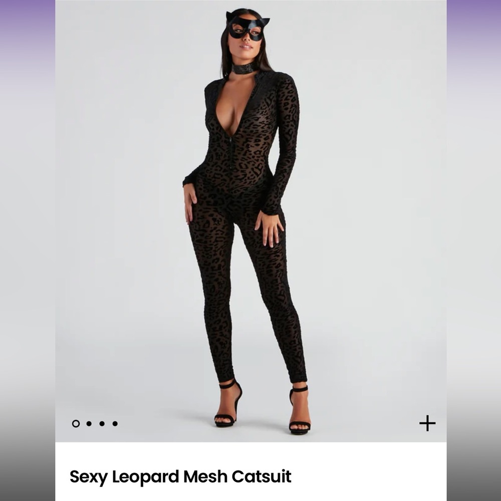 Windsor Black Sexy Leopard Catsuit